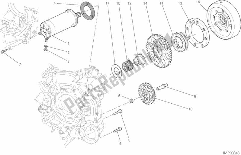 Alle onderdelen voor de Elektrisch Starten En Ontsteken van de Ducati Hypermotard Hyperstrada USA 821 2015